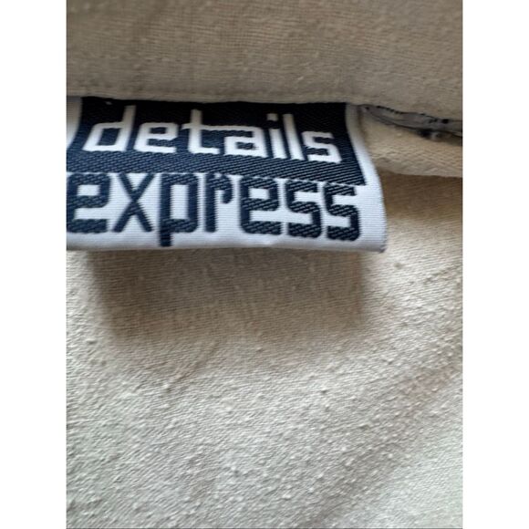 Details Express M women’s vintage 90s cream 100% silk button up blouse short sle - Picture 2 of 3